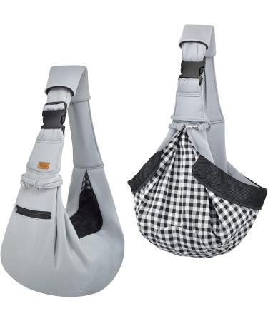 Cuby Dog Carrier Bag for Small Dogs | Breathable Cotton Travel Bag | Safe & Convenient for Pets (Gray-White) - Buy Online on SooperMarket.com