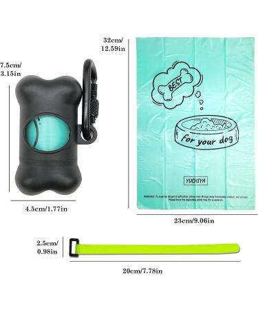 YUCHIYA Dog Poop Pickup Bags Holder Dispenser with Standard-Sized Leak-Proof Scented Doggy Waste Bags and Carabiner Hook and Loop Fastener Never Loose on Leash Lead Again Black 1 Holder 15 Bags - Buy Online on SooperMarket.com