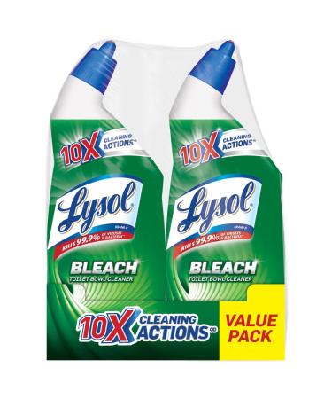 Lysol Toilet Bowl Cleaner W. Bleach, 48oz (2x24oz), 10X Cleaning Power