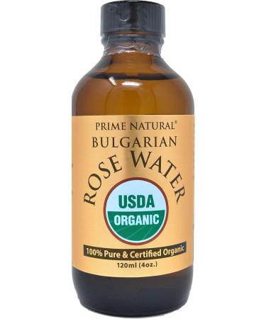USDA Certified Organic Rose Water Spray 4oz - Facial Toner & Hydrating Mist - 100% Pure Bulgarian Rose Petals - Alcohol-Free Moisturizer for Face & Hair - Buy Online on SooperMarket.com