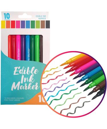 Calakono Baking Writing Pens Supplies Rainbow Dust Edible Markers Set Double-head Edible Markers 10-color Edible Pens with Edible and Safe Materials for Baking Decorating Pastries - Buy Online on SooperMarket.com