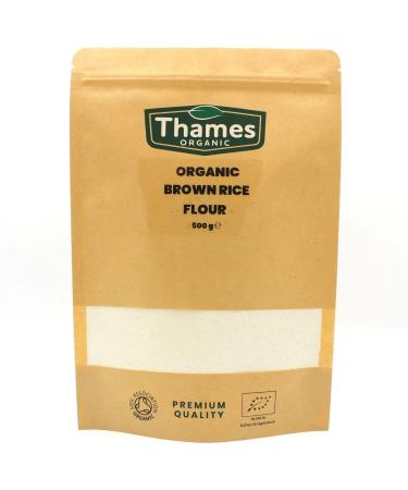 Organic Brown Rice Flour 500g - 100% Pure & Natural Flour - No Additives No Preservatives - Vegan Non-GMO Certified Organic - Great for Baking Cooking - Thames Organic