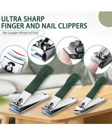 Bleswin 4-Piece Stainless Steel Nail Clipper Set | Dark Green Toenail & Fingernail Care for Men & Women - International Shipping Available - Buy Online on SooperMarket.com