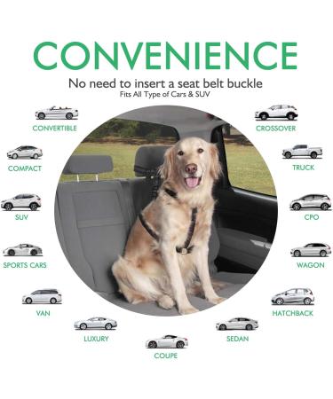 elloLife Dog Seat Belts for Car 2-in-1 Headrest Restraint Puppy Safety Adjustable Dog Car Seatbelts and Strong Leash Leads Accessories for Dogs Cats Pets Black 1 PACKS BLACK - Buy Online on SooperMarket.com