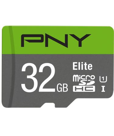 PNY 32GB Elite Class 10 U1 microSDHC Flash Memory Card - 100MB/s read, Class 10, U1, Full HD, UHS-I, micro SD 32GB FLASH CARD
