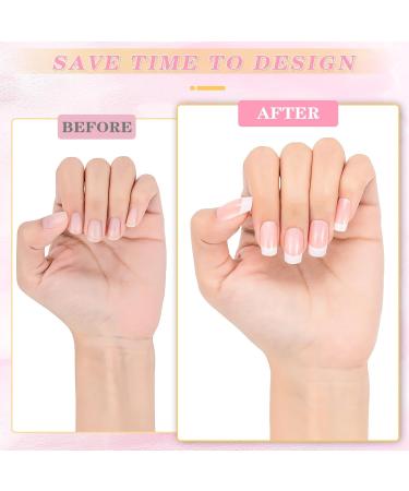 JSRQT 360 Pieces Nude French Tip False Nails Fingernails Full Cover Glue on Nails French Tip Natural Stick on French Manicure Nails for Women Girls Fake Nails French False Nails Nail Art DIY - Buy Online on SooperMarket.com