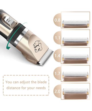 Maxshop Rechargeable Low Noise Dog Grooming Kit - Electric Clippers for Dogs and Cats - Includes Comb Guides, Scissors, and Nail Kit - Gold-1 - Buy Online on SooperMarket.com