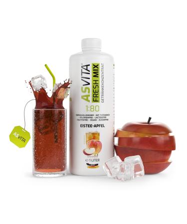 ASVITA beverage concentrate Fresh Mix 1: 80-1 liter bottle - beverage syrup sugar -free - 26 delicious flavors (iced apple) for the water bubble