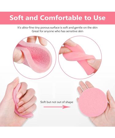 120 Pieces Compressed Facial Sponges - Professional Exfoliating Makeup Removal Pads for Spa Cleansing, Pink - Buy Online on SooperMarket.com