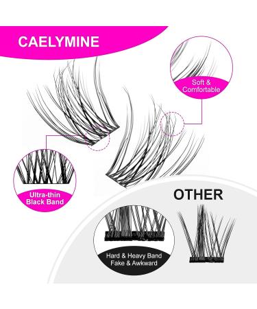 Caelymine D Curl Lash Extension Clusters - 72pcs Natural Look 10-16mm MIX (HD17) - Buy Online on SooperMarket.com