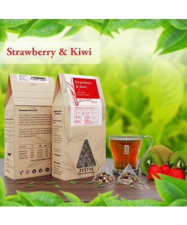 Strawberry and Kiwi Fruit Infusion - 15 Pyramid Bags (Pack of 3 - Total 45 bags) - Buy Online on SooperMarket.com