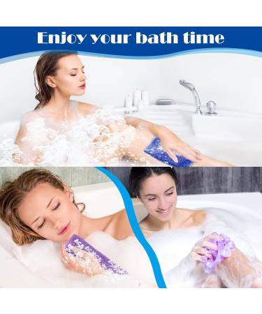 Windspeed 2Pcs African Body Exfoliating Net - Deep Cleaning Bath Sponge for Men and Women - Shower Scrubber - Stocking Stuffer - 80x30cm - Blue + Purple - Buy Online on SooperMarket.com