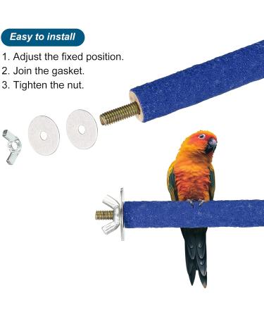 Patikil 0.6x11.8 Blue Bird Paw Perch Stand - Perfect Cage Accessory for Small Parrots & Lovebirds - Buy Online on SooperMarket.com