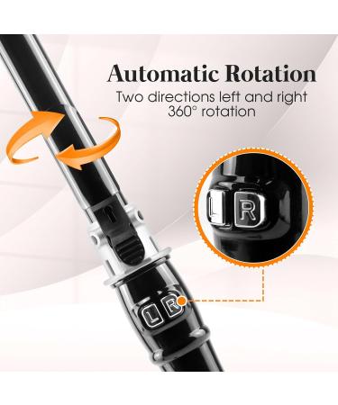 Hair Curler Automatic Curling Iron: 1.1inch Waver Hair Tool with 30s Instant Heat - Rotating Curling Wand Black - Buy Online on SooperMarket.com
