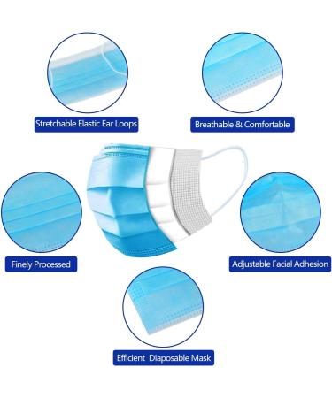 3 Ply Disposable Face Masks - Comfortable & Breathable | Pack of 60 - International Shipping Available - Buy Online on SooperMarket.com