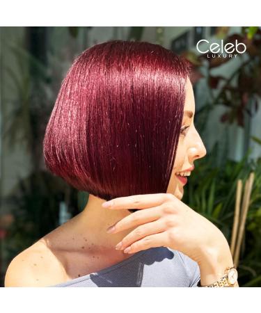 Red Hair Color Depositing Shampoo | Vegan Semi-Permanent Colorwash for Brunettes | Celeb Luxury Red Viral + Bond Rebuilder - Buy Online on SooperMarket.com