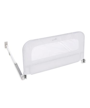 Summer Single Fold Safety Bedrail, White, Metal and Fabric Bedrail for Toddlers, 42.5 Long, Fits Twin, Full, and Queen Beds and Accommodates Thick Mattresses and Platform Beds