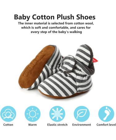 TMEOG Baby Booties - Infant Boots for Boys & Girls 0-18 Months - Black Striped - Size 0-6 Months - Buy Online on SooperMarket.com