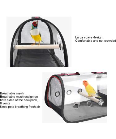 Zerodis Bird Travel Carrier with Perch Parrot Travel Cage Plastic Transparent Parrot Breathable Lightweight Bag for Cockatiels Grey Parrot - Buy Online on SooperMarket.com