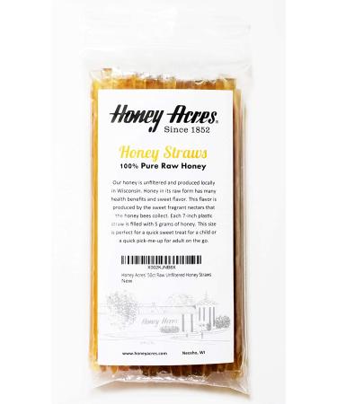 Honey Acres Raw Unfiltered Clover Honey Straws - 50 Count | USA Honey Sticks - Buy Online on SooperMarket.com