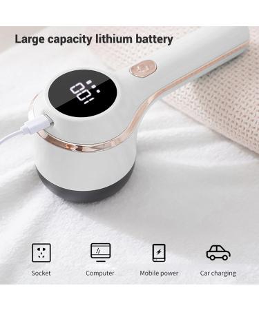 Multifunctional Electric Lint Remover - Rechargeable Fuzz & Fabric Cleaner for Clothes & Furniture | Digital Display (White - Buy Online on SooperMarket.com