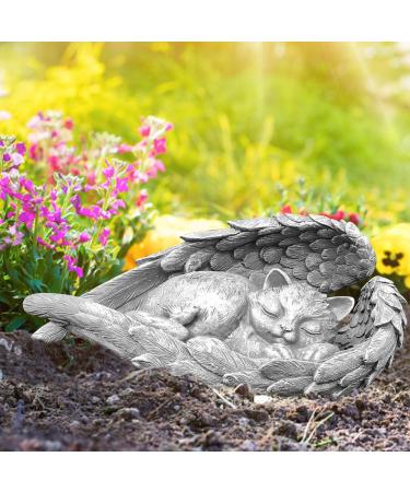 Cat Memorial Statue Angel Wings Ornament Cat Angel Statue Commemorative Stone Statue for Cat Cat Memorial Gifts Resin Pet Memorial Stone Angel Wings Figurine to Honor Cherished Pets - Buy Online on SooperMarket.com
