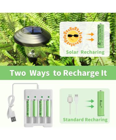 Rechargeable AA Batteries for Solar Lights - 600mAh 1.2V 4pcs - Ideal for Garden & Household Devices - Buy Online on SooperMarket.com