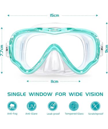 Seago Kids Swim Goggles Snorkel Diving Mask - Anti-Fog 180 Clear View for Youth (Ages 5-15) - Green - Buy Online on SooperMarket.com