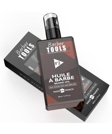 Beard Oil N 2 - 100% Natural Oils | Promotes Beard Growth | 80ml Made in France | With Ricin Oil 7 Vegetable Oils Essential Oils & Vitamin E | Amber & Muschus Scent - Buy Online on SooperMarket.com