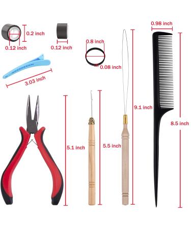 Duufin Dark Brown Microring Extensions Set - 500 Rings Pliers Needles Clips Comb & Mini Hair Gum for Perfect Hair Extensions - Buy Online on SooperMarket.com
