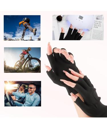 2 Pairs UV Protection Fingerless Gloves for Nails - UPF50+ Shield Gloves for Manicure Cycling & Car Rides - Buy Online on SooperMarket.com