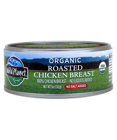 Wild Planet Organic Roasted Chicken Breast - No Salt Added - Case of 12 - 5 oz.