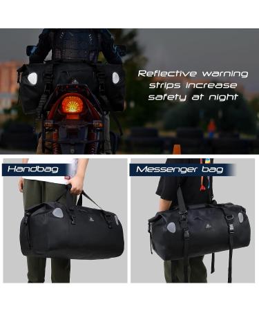 Haimont Waterproof 70L Roll-top Dry Duffel Bag with Quick-fixed Straps - Ideal for Motorcycling, Rafting, Boating, SUP, Kayaking, and Travel - Black - Buy Online on SooperMarket.com