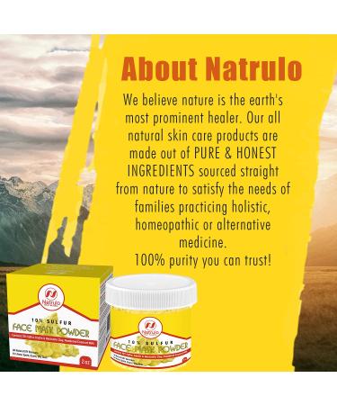 Natrulo Face Mask Powder | 2 oz All Natural DIY Mud Mask for Acne Scars & Oily Skin - 10% Sulfur Kaolin & Bentonite Clay Coconut Milk - Made in USA - Buy Online on SooperMarket.com