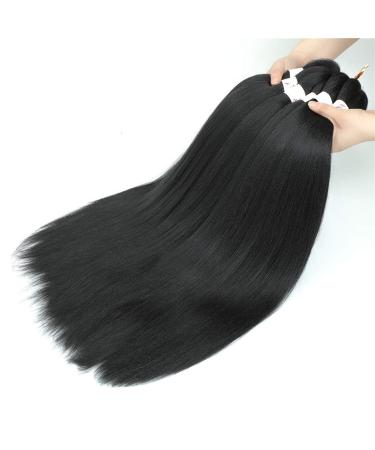 Xusuperb Pre-Stretched Braiding Hair 30 Black - 6 Pack Knotless Extensions | Easy Braids & Calon Yaki Lichen Hair - Buy Online on SooperMarket.com