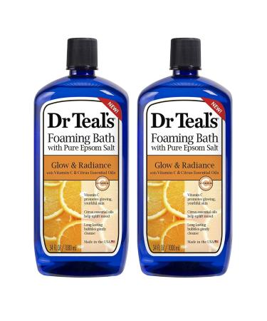 Dr. Teal's Glow & Radiance with Vitamin C & Citrus Essential Oils Foaming Bath 34oz Pack of 2