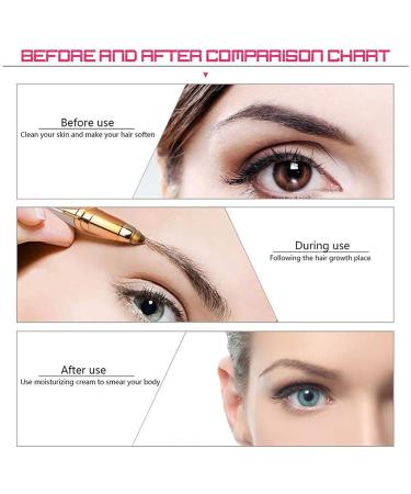 Electric Eyebrow Trimmer for Women - Painless Face Hair Remover & Eyebrow Razor with Comb - Perfect for Mustache & Chin Hair (White) - Buy Online on SooperMarket.com