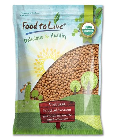 Organic Garbanzo Beans/Dried Chickpeas by Food to Live, 10 Pounds  Non-GMO, Kosher, Raw, Sproutable, Bulk. High in Dietary Fiber, Protein, and Copper 10 Pound (Pack of 1)