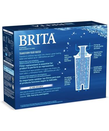 Brita Standard Water Filter Replacement - 3 Count, BPA Free for Pitchers & Dispensers - Buy Online on SooperMarket.com