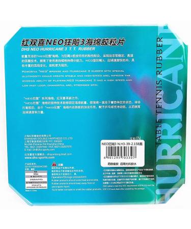 SixBuys DHS Hurricane 3 NEO Table Tennis Rubber Sheet - 40 Degree Hardness, 2.15mm, Black Color - Buy Online on SooperMarket.com