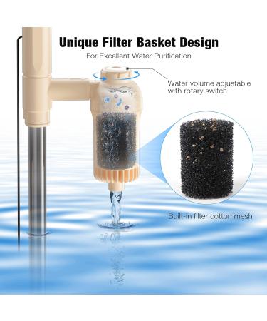 Bedee 6-in-1 Aquarium Gravel Cleaner & Siphon Filter Set - Adjustable Flow Control, DC 12V 18W - Beige - Buy Online on SooperMarket.com
