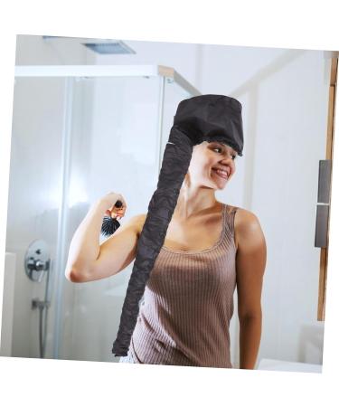 CANIGHT 2pcs Dry Hair Cap Steamer Caps Thermal Hair Caps Durable Hats Conditioning Cap Cappy Hat Black 190t - Buy Online on SooperMarket.com
