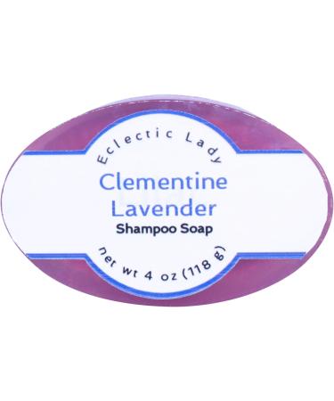 Eclectic Lady Clementine Lavender Shampoo Soap Bar with Pure Argan Oil Silk Protein Honey Protein and Extracts of Calendula Flower Aloe Carrageenan Sunflower - 4 oz Bar
