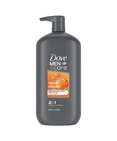 DOVE MEN + CARE 2-in-1 Shampoo + Conditioner Thick + Strong for Fortifying Hair from Root to Tip with Calcium 31 oz