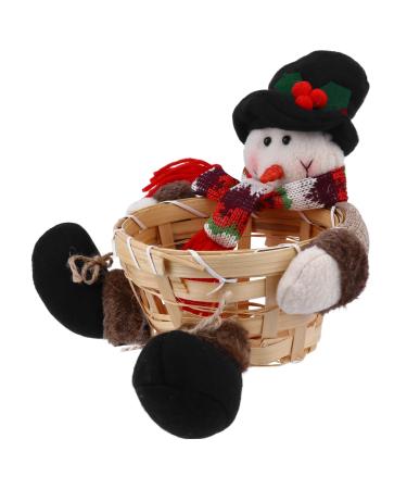 CHILDWEET Basket Desktop Decor Tabletop Decor Nativity Decor Xmas Candy Container Ornaments Child White Frame Brown 17X17CM