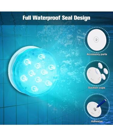 Pool Lights Shower Light Pond Lights Rechargeable Submersible LED Lights Spa Lights for Hot Tub LED Pool Light for Above Ground Pool Decorations Outdoor Waterproof 1 Pack 3.3'' - Buy Online on SooperMarket.com