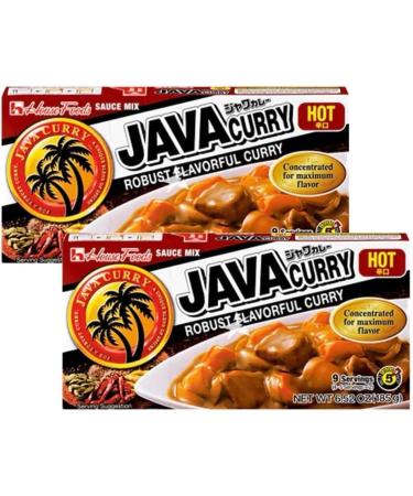 House Foods Java Curry Mix Block Hot (9 Serves) 185g - Hot Flavour (Pack of 2)