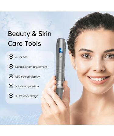 Dr.pen M8 Microneedling Pen Wireless Professional Micro Needling Pen Skin Care Tool Kit for Face and Body Auto Microneedling Device Set for Face 6 Speeds with 10 Nano Round Cartridges (UK Plug) - Buy Online on SooperMarket.com