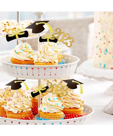 48pcs 2023 Graduation Cupcake Toppers Baking Decoration Exquisite Grad Cap Set Appetizer Picks For Graduation Party Graduation Toppers 2023 - Buy Online on SooperMarket.com