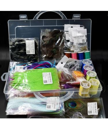 PHECDA PROFLY Feathers Fur Thread Crystal Flash Line Hooks Fly Tying Materials Starter Kits Fly Tying Materials Set